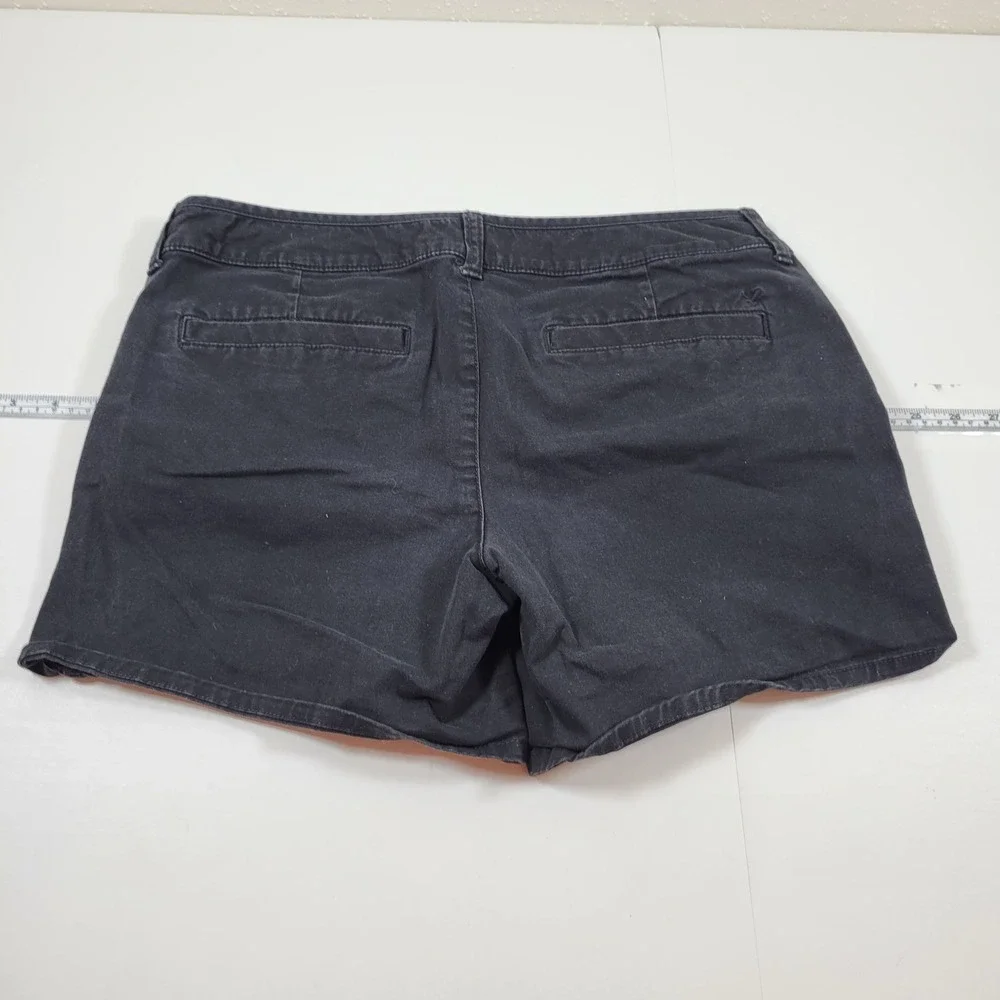 American Eagle MIDI Shorts Womens 12 Black Excellent‎ Stretch Chino Casual